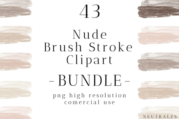 Brown Nudes Brush Stroke Png Bundle