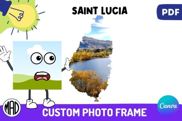 Customizing Memories with the Saint Lucia Map Canva Photo Frame in PDF
