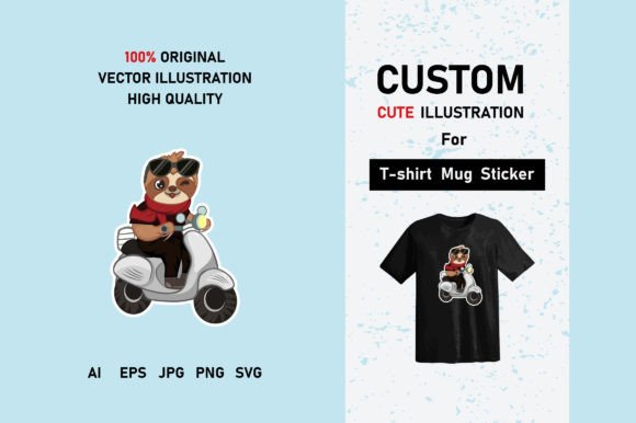 Cute Sloth Illustration T-shirt Design: A Versatile and Adorable Graphic Option