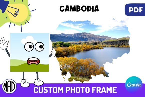 Discover the Cambodia Map Canva Photo Frame in PDF: A Unique Custom Design Tool