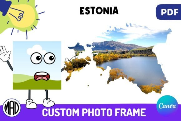 Estonia Map Canva Photo Frame