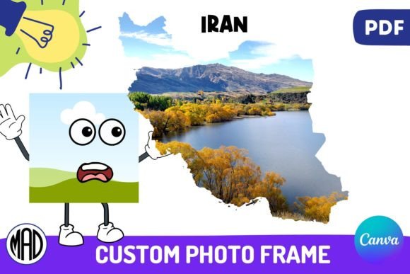 Iran Map Canva Photo Frame – A Creative Tool for Personal and Educational Use