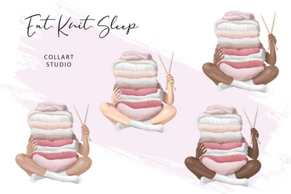 Knitting Girl, Knitter, Crafter, Wool