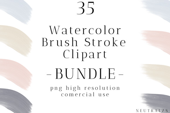 Pastel Watercolor Brush Strokes Bundle