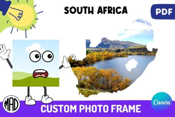 South Africa Map Canva Photo Frame PDF