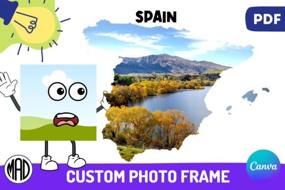 Spain Map Canva Photo Frame in PDF: A Creative Tool for Every Occasion